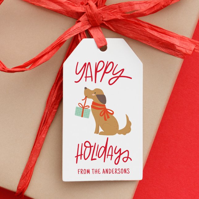 Cute Hund Yappy-Helgdagar, Helgdag Presentetikett (Skapare uppladdad)