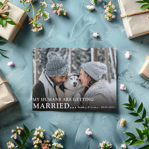 Cute 'Hundägare safoto Förlovning Bröllop Spara Datumet