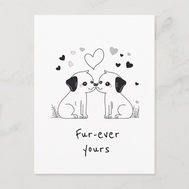 Cute Hundälskares, Päls-någonsin Vykort (Framsida)