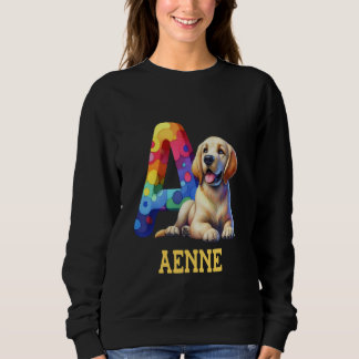 Cute Hundar Brev Aenne Namn Rainbow Hund T Shirt