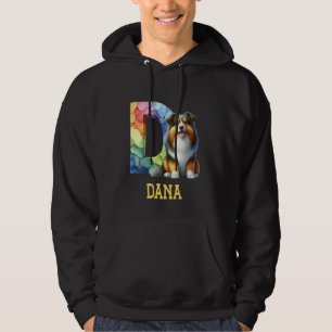 Cute Hundar Brev Dana Namn Rainbow Hund Hoodie