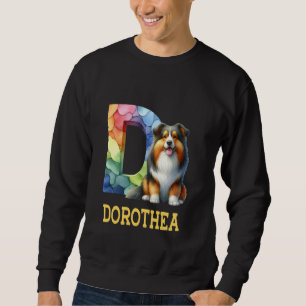 Cute Hundar Brev Dorothea Namn Rainbow Hund Lång Ärmad Tröja