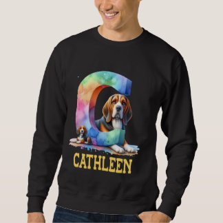 Cute Hundar Brev-katleen Namn Rainbow Hund Lång Ärmad Tröja