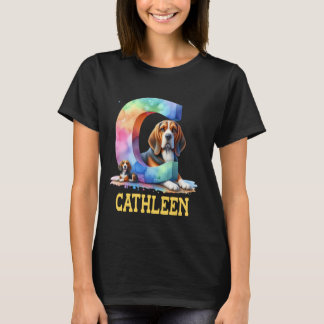 Cute Hundar Brev-katleen Namn Rainbow Hund T Shirt