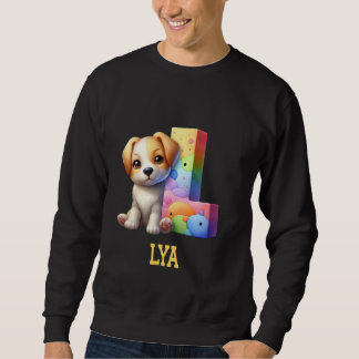 Cute Hundar Brev Lya Namn Rainbow Hund Lång Ärmad Tröja