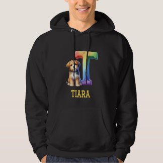 Cute Hundar Brev Tiara Namn Rainbow Hund Hoodie