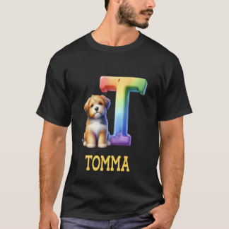 Cute Hundar Brev Tomma Namn Rainbow Hund T Shirt