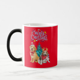 Cute hundar christmas magisk mugg