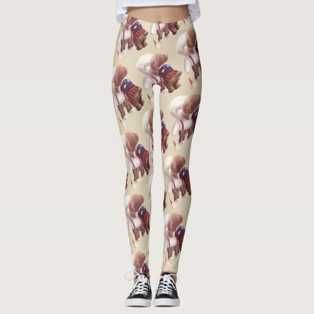 Cute Hundar Hugger Leggings (Framsida)
