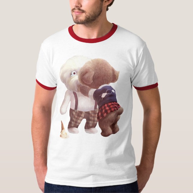 Cute Hundar Hugger T Shirt (Framsida)