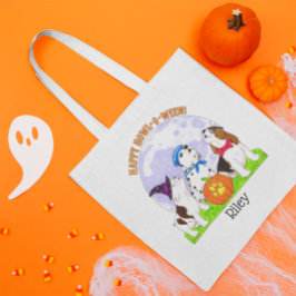 Cute Hundar i Costume Anpassningsbar Halloween Tre Tygkasse
