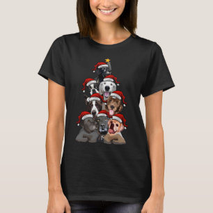 Cute Hundar i Santa Hats Julgran med Star H T Shirt