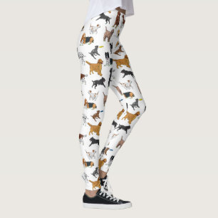 Cute Hundar Illustrations Mönster Leggings
