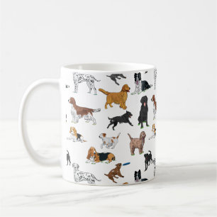 Cute Hundar Illustrations Mönster Wrapping Papper Kaffemugg
