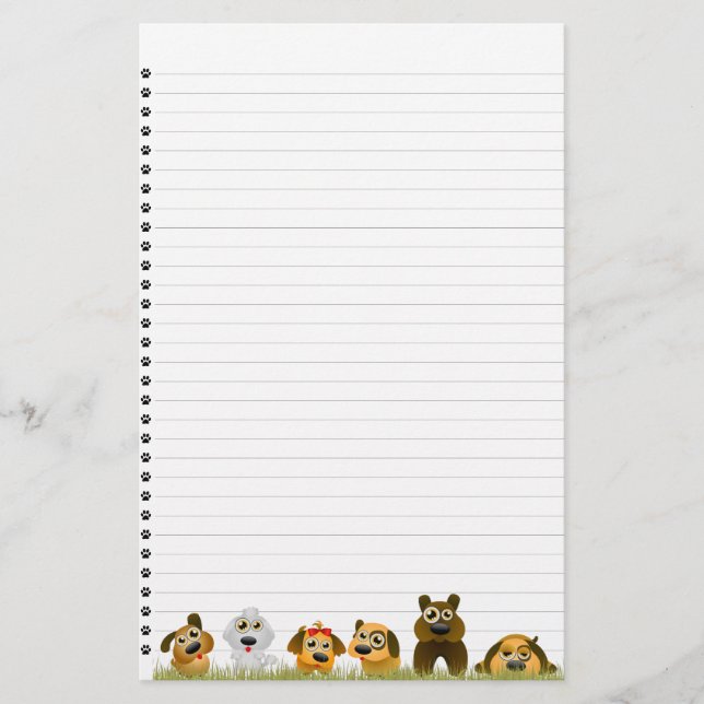 Cute Hundar-lindade stationeri Brevpapper (Framsida)
