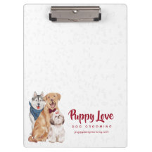 Cute Hundar med Bandanas & Bowties Clipboard