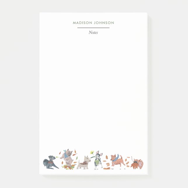 Cute hundar monogram post-it block (Framsida)