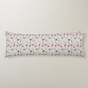 Cute Hundar Mönster Design White Kroppskudde