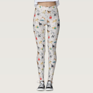 Cute Hundar Mönster Design White Leggings