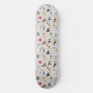 Cute Hundar Mönster Design White Mini Skateboard Bräda 18,5 Cm
