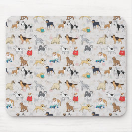 Cute Hundar Mönster Design White Musmatta