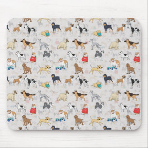 Cute Hundar Mönster Design White Musmatta