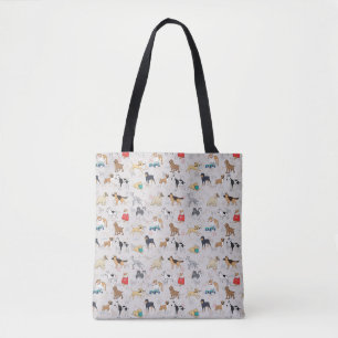 Cute Hundar Mönster Design White Tygkasse