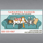 Cute Hundar och Cat Pet Sitta Animal Care Funny Magnetiska Visitkort<br><div class="desc">Det här roliga magnetiska affärskortet har en hund som går vid sidan öga, orange tabby katt sitta som en människa, och en bra skräckupplevelse. Underbaren för husdjursresande, veterinärer, hund- och kattdagvård och många fler professioneller för djurvård. Ta fram den här visuella designen som dina kunder kan behålla på kylskåpet så...</div>