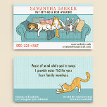 Cute Hundar och Cat Pet Sitta Animal Care Funny Visitkort<br><div class="desc">Den här lustiga djurälskarns affärskort har en hund som går vid sidan öga, orange tabby katt sitta som en människa, och en god skräckupplevelse. Underbaren för husdjursresande, veterinärer, hund- och kattdagvård och många fler professioneller för djurvård. Baksidan har en teckning av kattsträckning och mer utrymme för information. Ta fram den...</div>