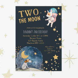 Cute Hundar på andra födelsedagen vid Måne Boys Inbjudningar