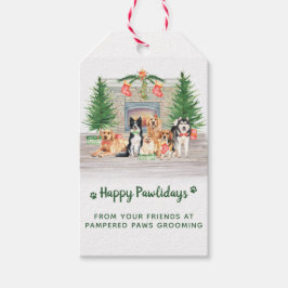 Cute Hundar Pet Business Hund älskare jul Presentetikett