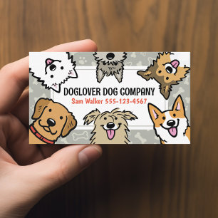 Cute Hundar Pet Sitter Dog Walker Animal Care Visitkort