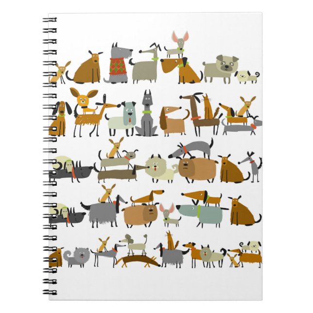 Cute hundar-samling, illustration av vintagen  anteckningsbok (Framsidan)