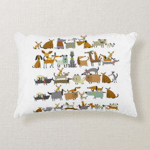 Cute hundar-samling, illustration av vintagen prydnadskudde