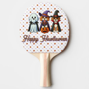 Cute Hundar som spöke, häxa och vampyr Pingisracket