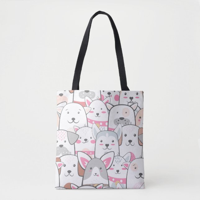 Cute Hundar Tote Tygkasse (Framsida)