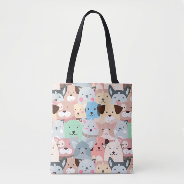 Cute Hundar Tote Tygkasse (Framsida)