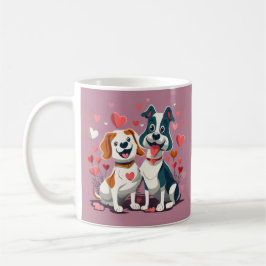 Cute Hundar Valentine Kaffemugg