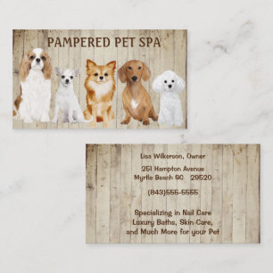 Cute Hundar vid Fence Pet Groomer-Affärskortet Visitkort
