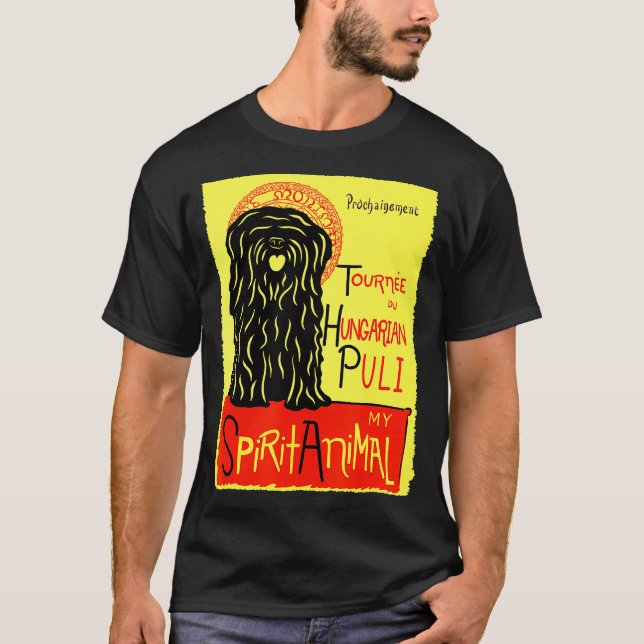 Cute Hungary Puli Hund Art Puli Gift T Shirt (Framsida)