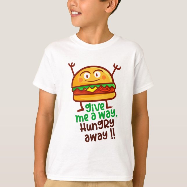 Cute Hungrig Away Burger Boy's T-shirt (Framsida)