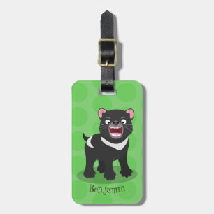 Cute hungrig Tasmanian djävulen tecknad illustrati Bagagebricka