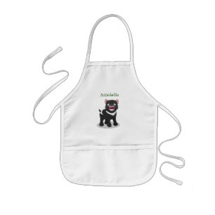 Cute hungrig Tasmanian djävulen tecknad illustrati Barnförkläde