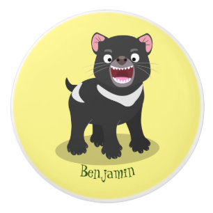 Cute hungrig Tasmanian djävulen tecknad illustrati Knopp