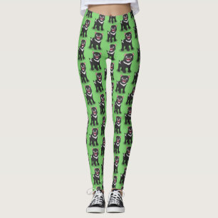 Cute hungrig Tasmanian djävulen tecknad illustrati Leggings