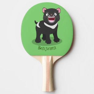 Cute hungrig Tasmanian djävulen tecknad illustrati Pingisracket