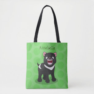 Cute hungrig Tasmanian djävulen tecknad illustrati Tygkasse