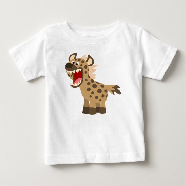 Cute Hungrig Tecknad Hyena Baby T-Shirt (Framsida)