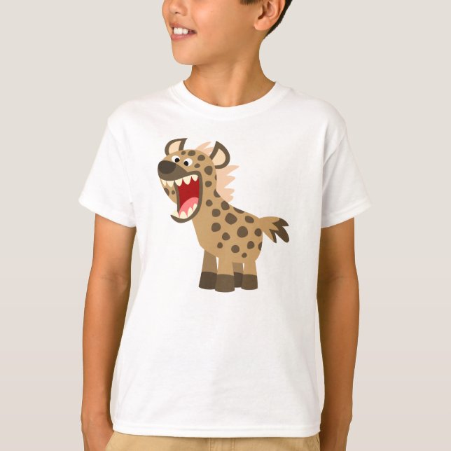 Cute Hungrig Tecknad Hyena Children T-Shirt (Framsida)