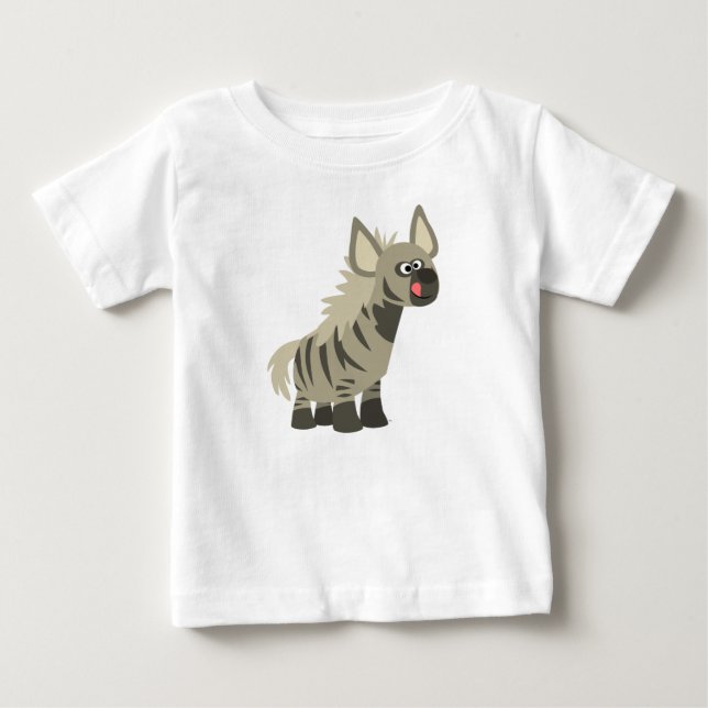 Cute Hungrig Tecknad Stripe Hyena Baby T-Shirt (Framsida)